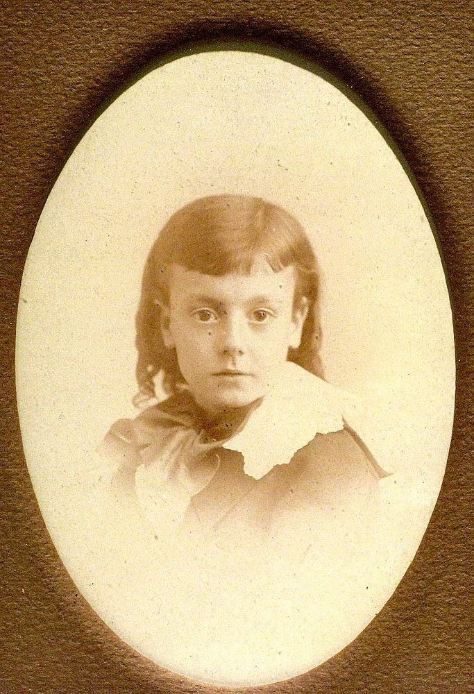 Antique Oval Wood Frame & Mat Victorian Era with Sepia Photograph of Young Boy