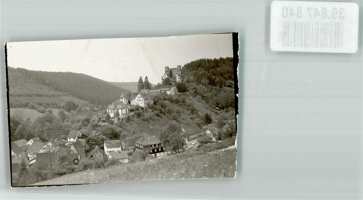 39847840 – 7272 Berneck Castle Church Town Handwritten Photo Original From