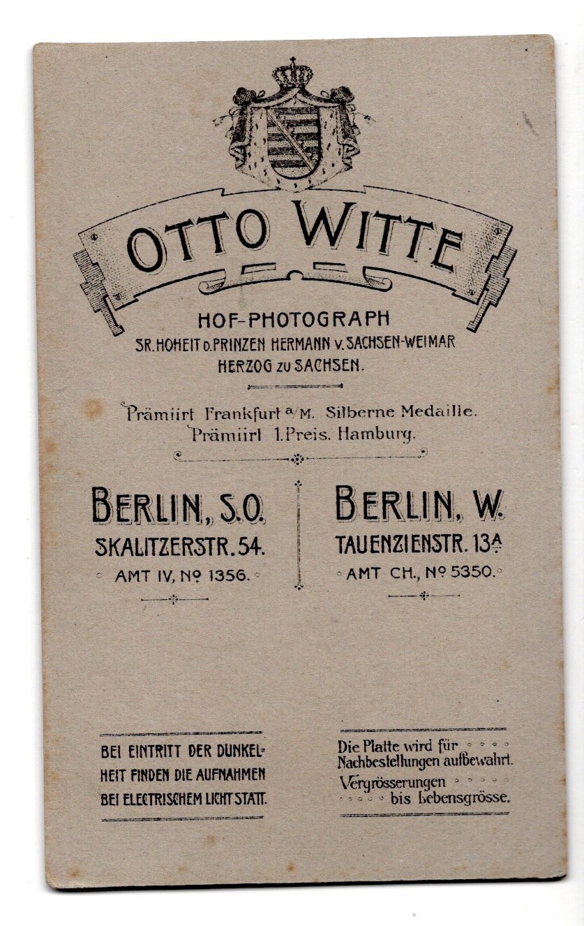 CdV photo two chefs with chef hats studio Otto Witte Berlin (c2132)