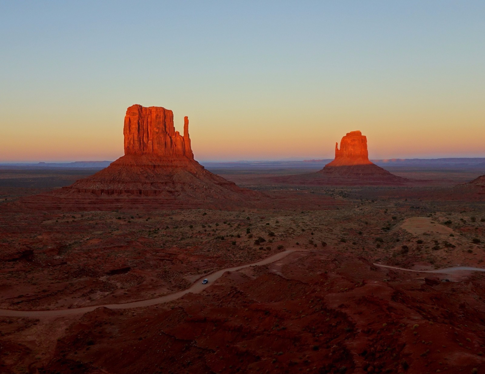 Sunset on the Mittens, Monument Valley, 11X14 Art Photograph