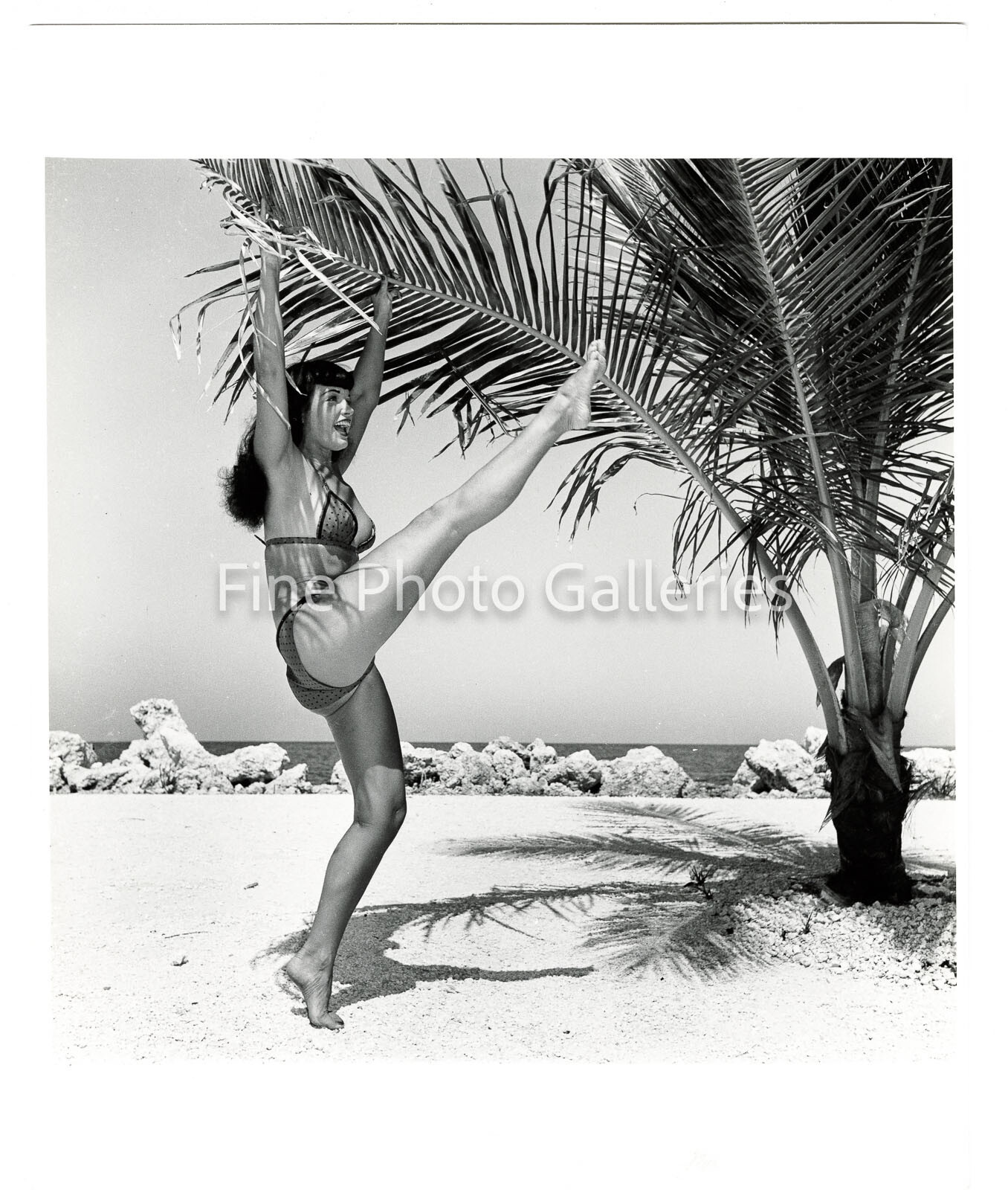 1954 Vintage BETTIE PAGE By BUNNY YEAGER Key West Original Stamped Silver Photo
