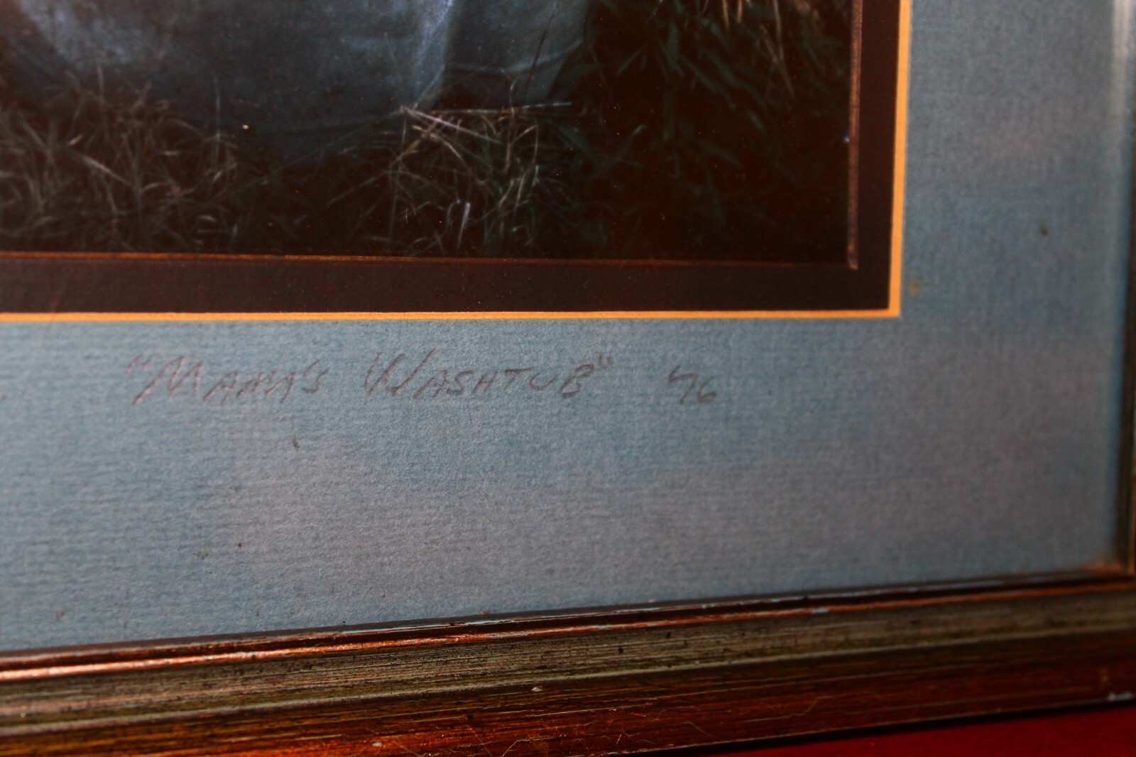 Vtg Bill Turner Art Photograph “Mama’s Washtub” 1976 Signed Framed Rural Scene