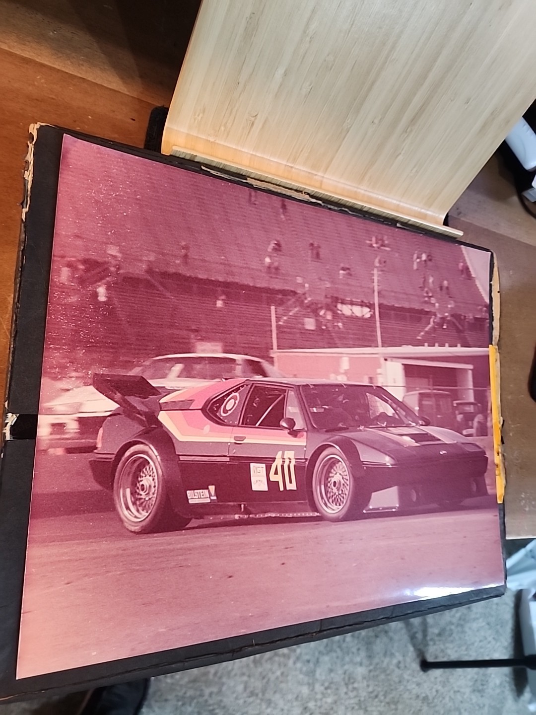 Vintage De Tomaso Pantera Race Photograph 14×11″ Kodak Print BMW M1 IMSA GT Pic
