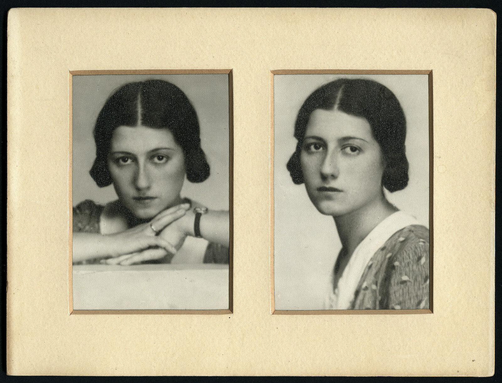 Larger size, 2 photos in 1 paspartu, pretty girl Vintage fine art Photograph,