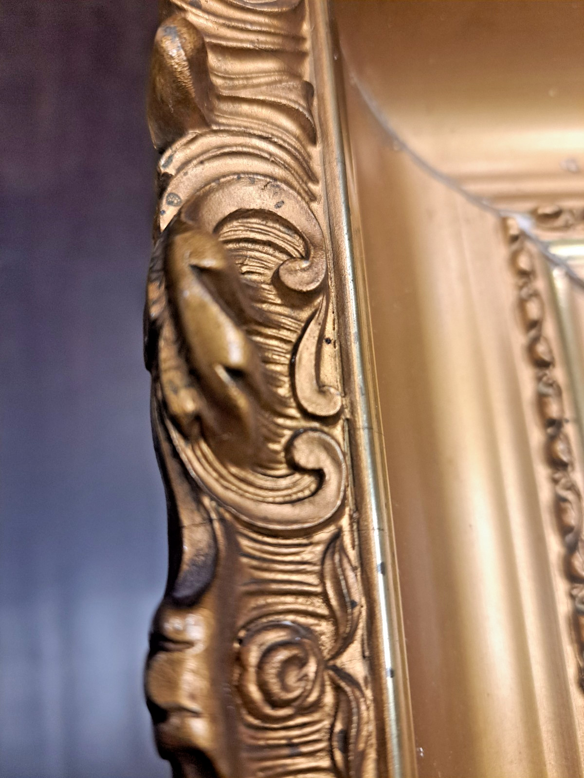 HUGE – Early 20th Century 46″ X 34″ Gilt Frame – Includes 100+ YO Spooky Photo