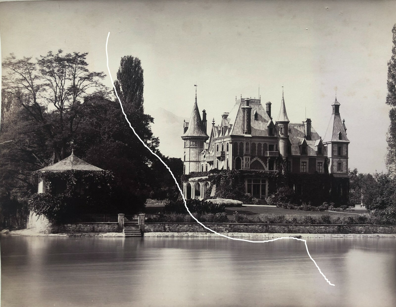 25x19cm album photo Giorgio summer around 1880 Thun Switzerland Castle Schadau photo