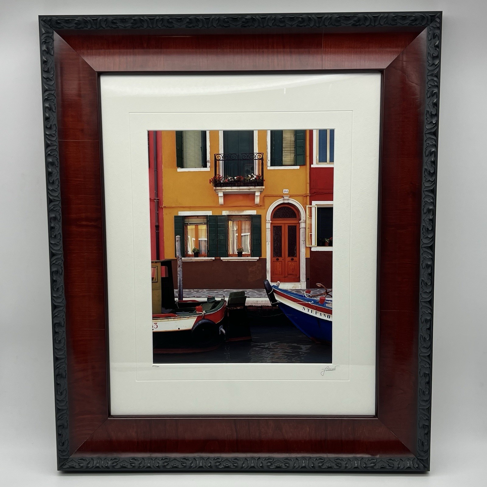 Luciano “Venice Canal Scene” Burano Italy Signed Limited Edition Photo 505/750
