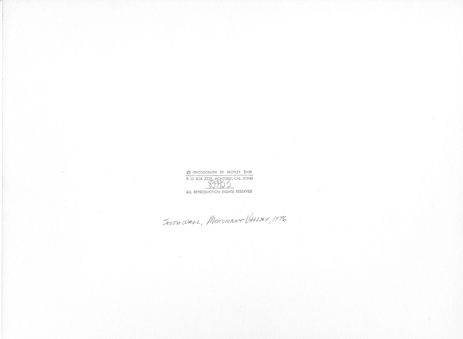 Morley BAER: South Wall, Monument Valley, 1976 / VINTAGE / SIGNED