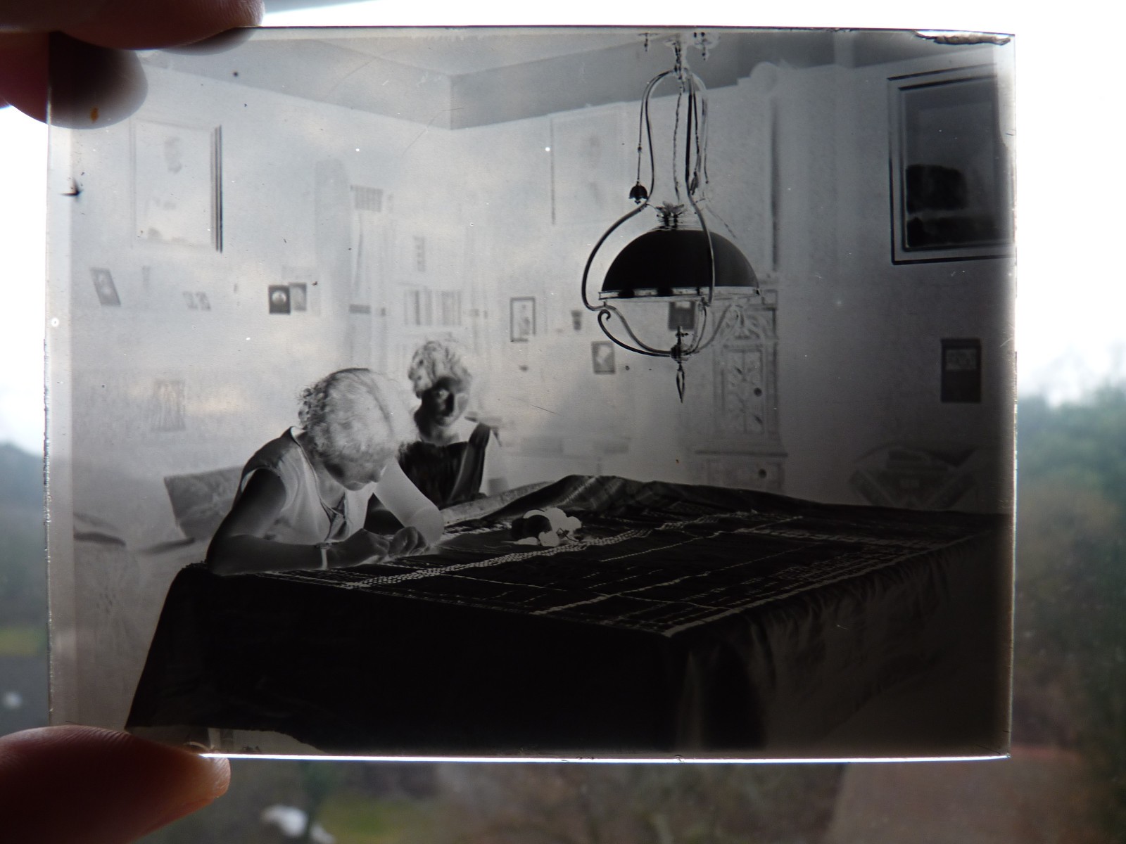 Glass plates negative around 1930 1933 Marburg young man family musicians trio