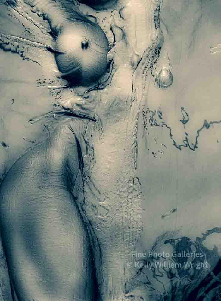 KELLY WILLIAM WRIGHT Female Nude BLUE SOLITAIRE Surreal Original LARGE Photo Art