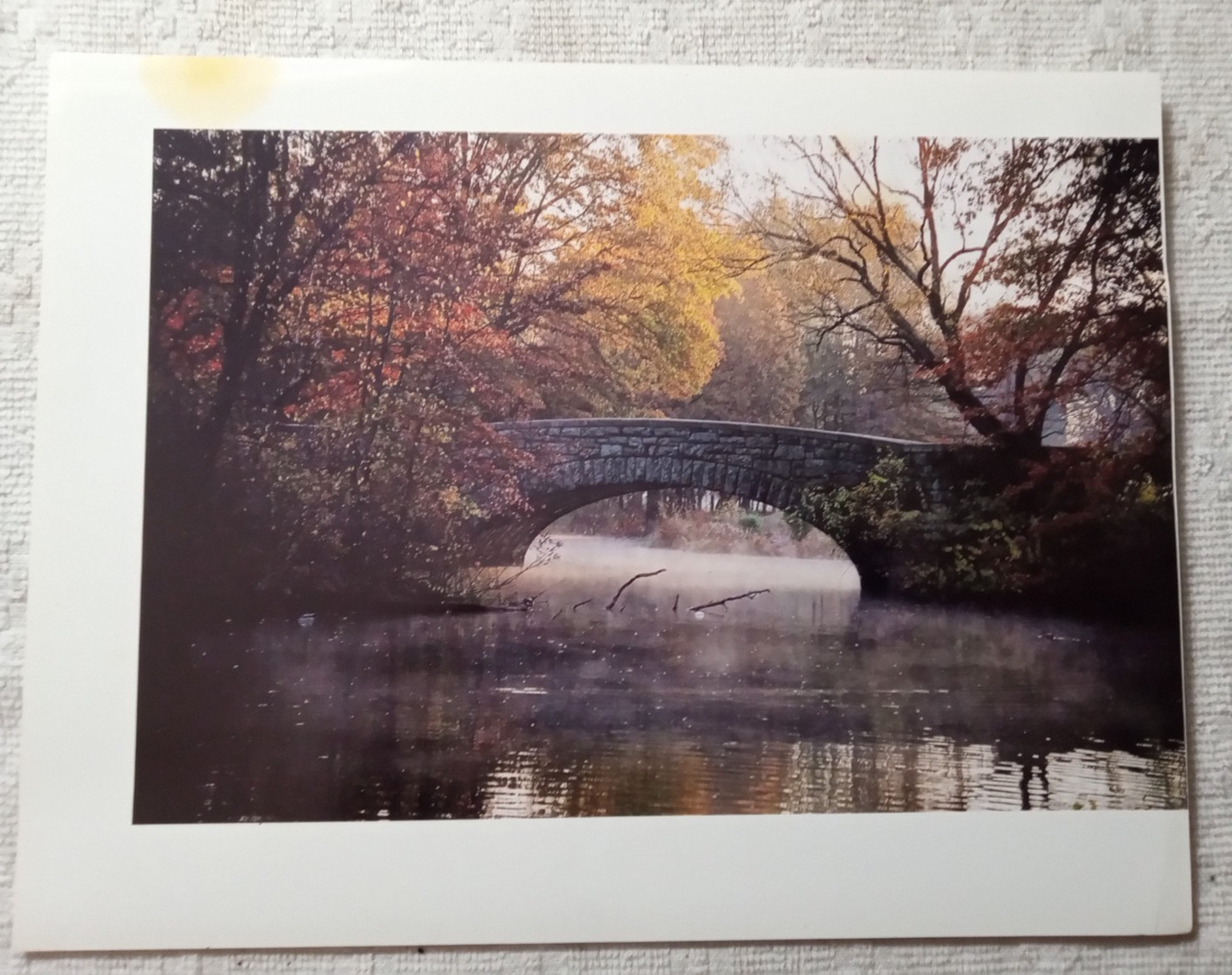 Autumn fall Bridge Lake water Photo Print Wall Art 8.5″x11″, on Kodak