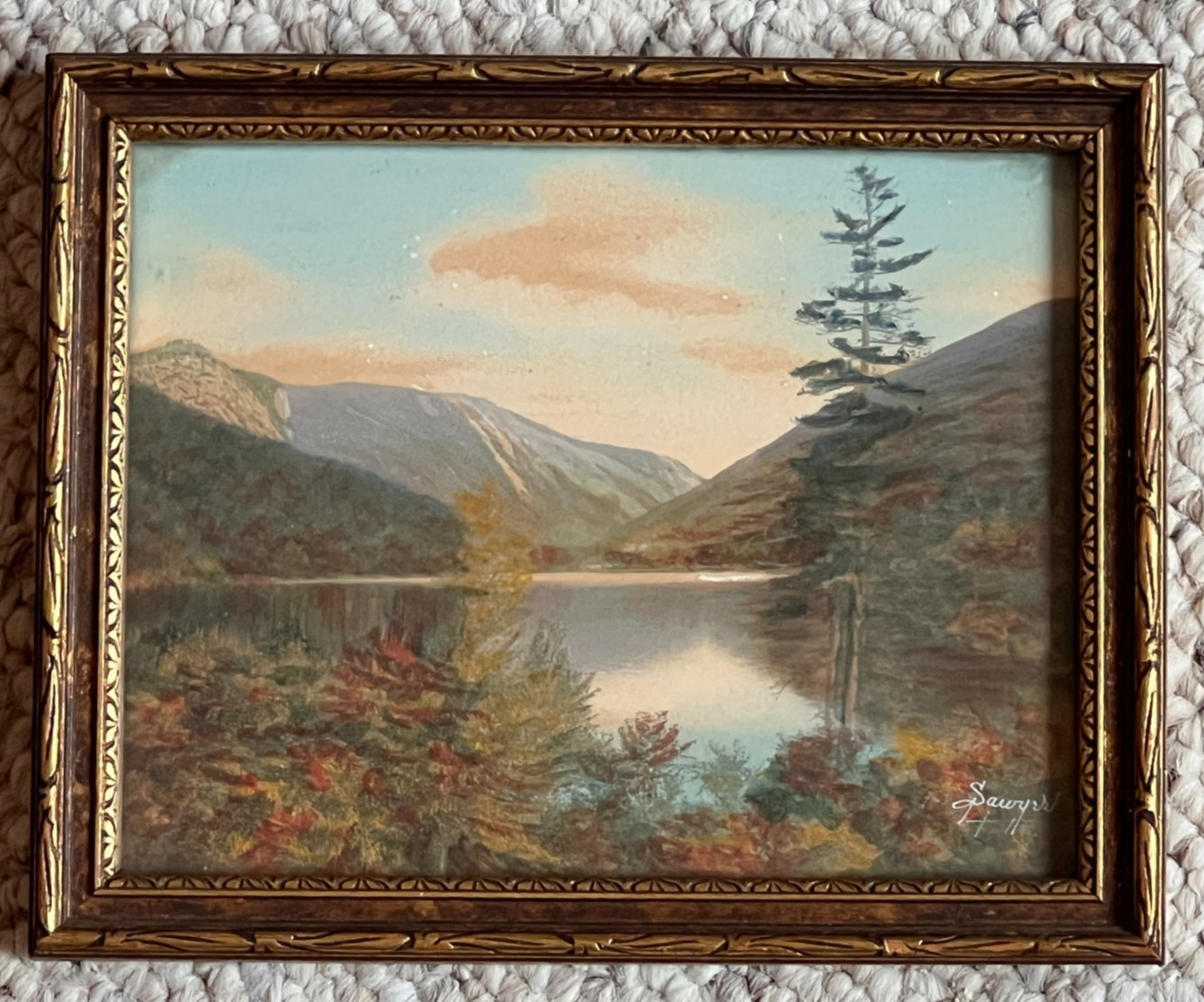 Charles Sawyer “Echo Lake” Hand Colored Photo Nutting Peer