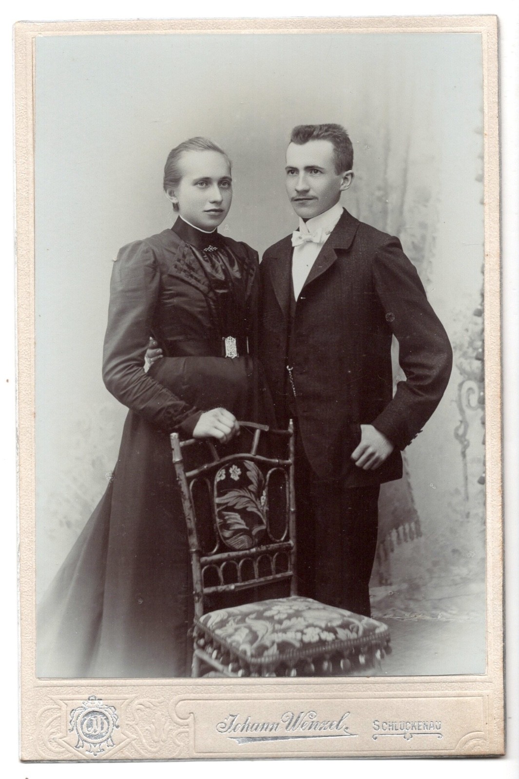 Photograph couple Schluckenau Bohemia, today Šluknov Czech Republic Johann Wenceslas (144)