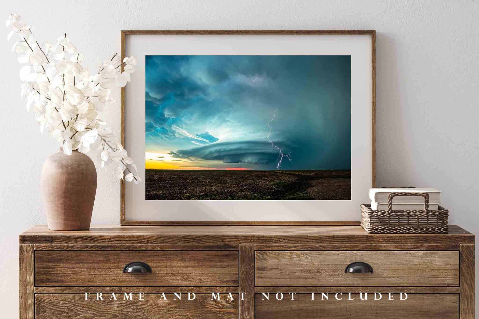Supercell Thunderstorm Lightning Storm Kansas Weather Photography Print