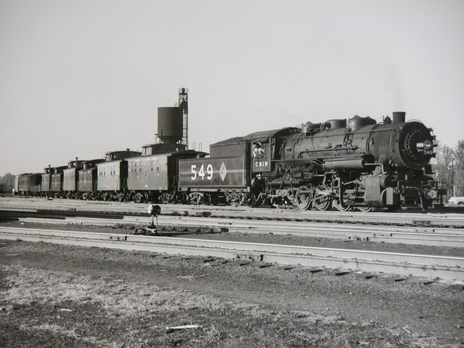 549 Locomotive Chicago & Illinois 8×10 Photograph Vtg 50s C&IM Railway Railroad