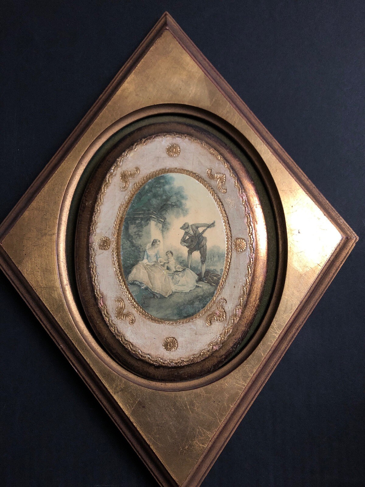 Antique Printing On Wood, Franch 17 1/2″ x 13 ” inches