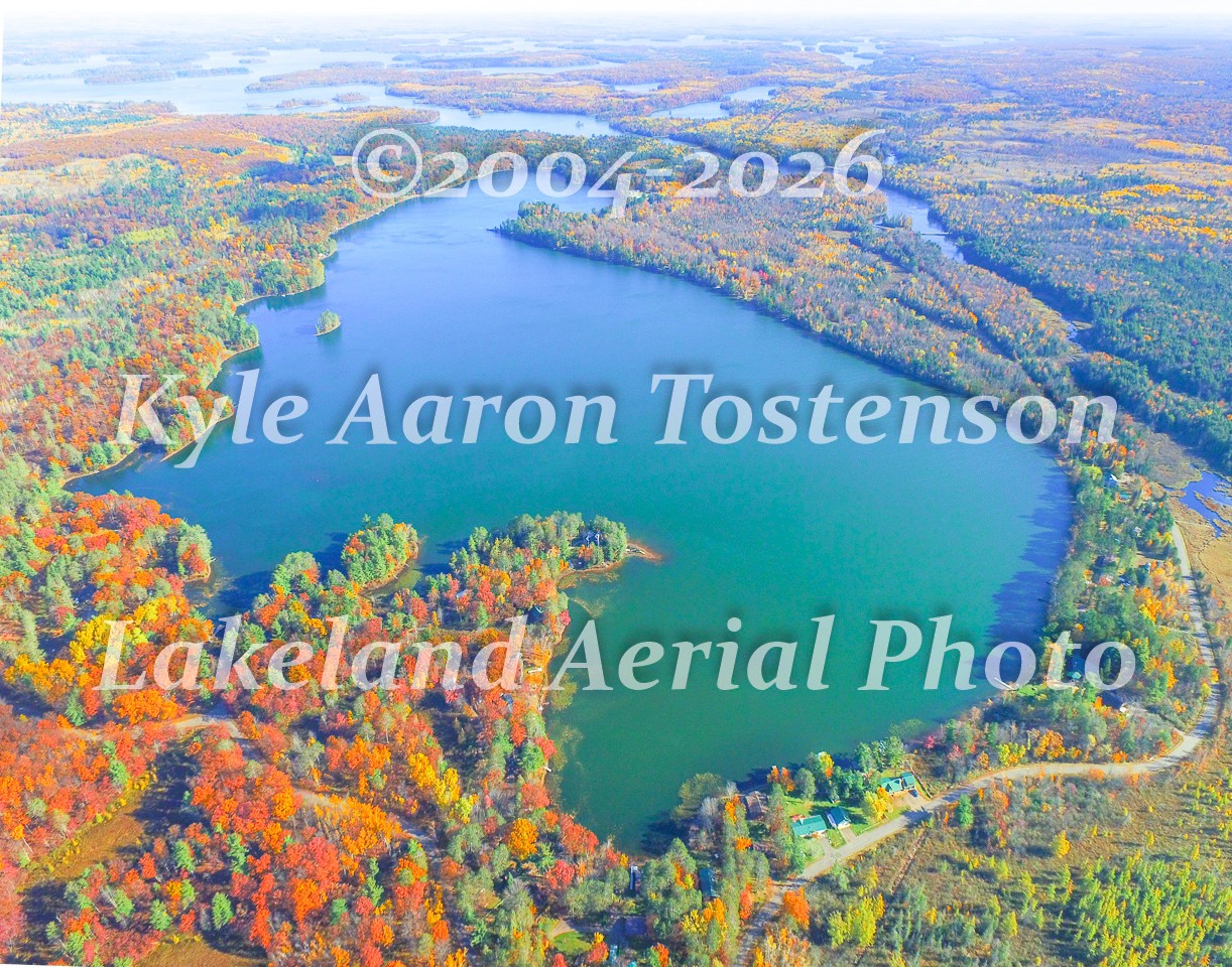Blueberry Lake, Sawyer Co, Wisc, South of the Chippewa Air Photo. Frame Optional