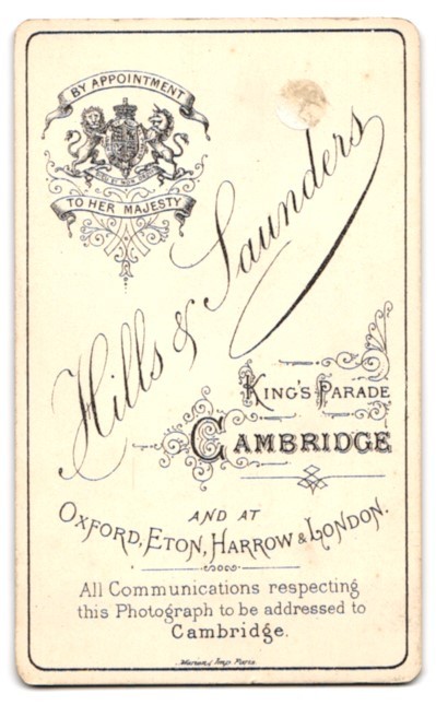 Photograph Hills & Saunders, Cambridge, King’s Parade, Portrait of a Young Man
