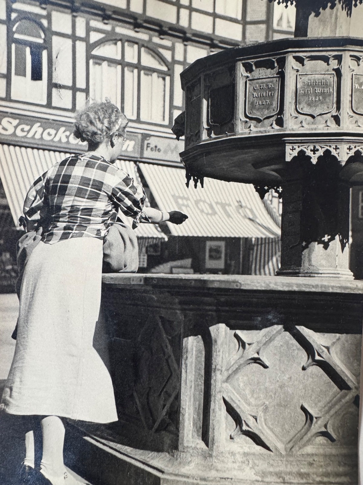 Vintage photograph Wernigerode town hall fountain signed Georg Fiedler (11)