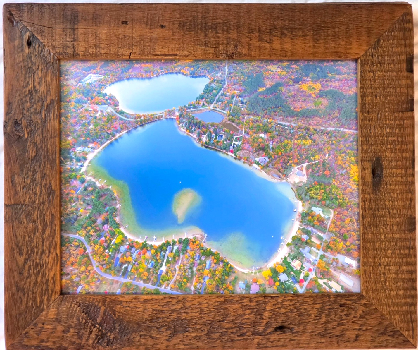 Newton Lake, Wausaukee, Wisc Marinette Co. Overhead Aerial Photo. Frame Optional