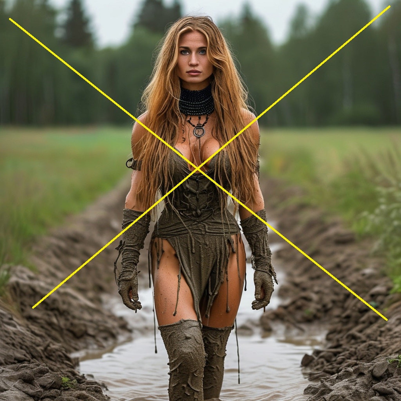 Artistic Image of Mud Warrior Beauty Photo 5×7 Print (P146) Fast Shipping
