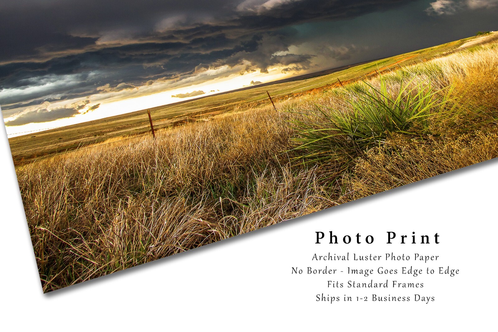Storm Photography Print – Picture of Thunderstorm Over Plains in Texas Panhandle