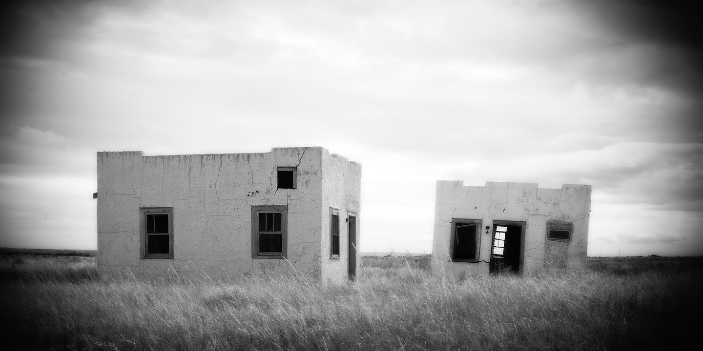 Fine Art Print, Black and White Image, 9×18, Deserted Buildings3, Calhan, CO