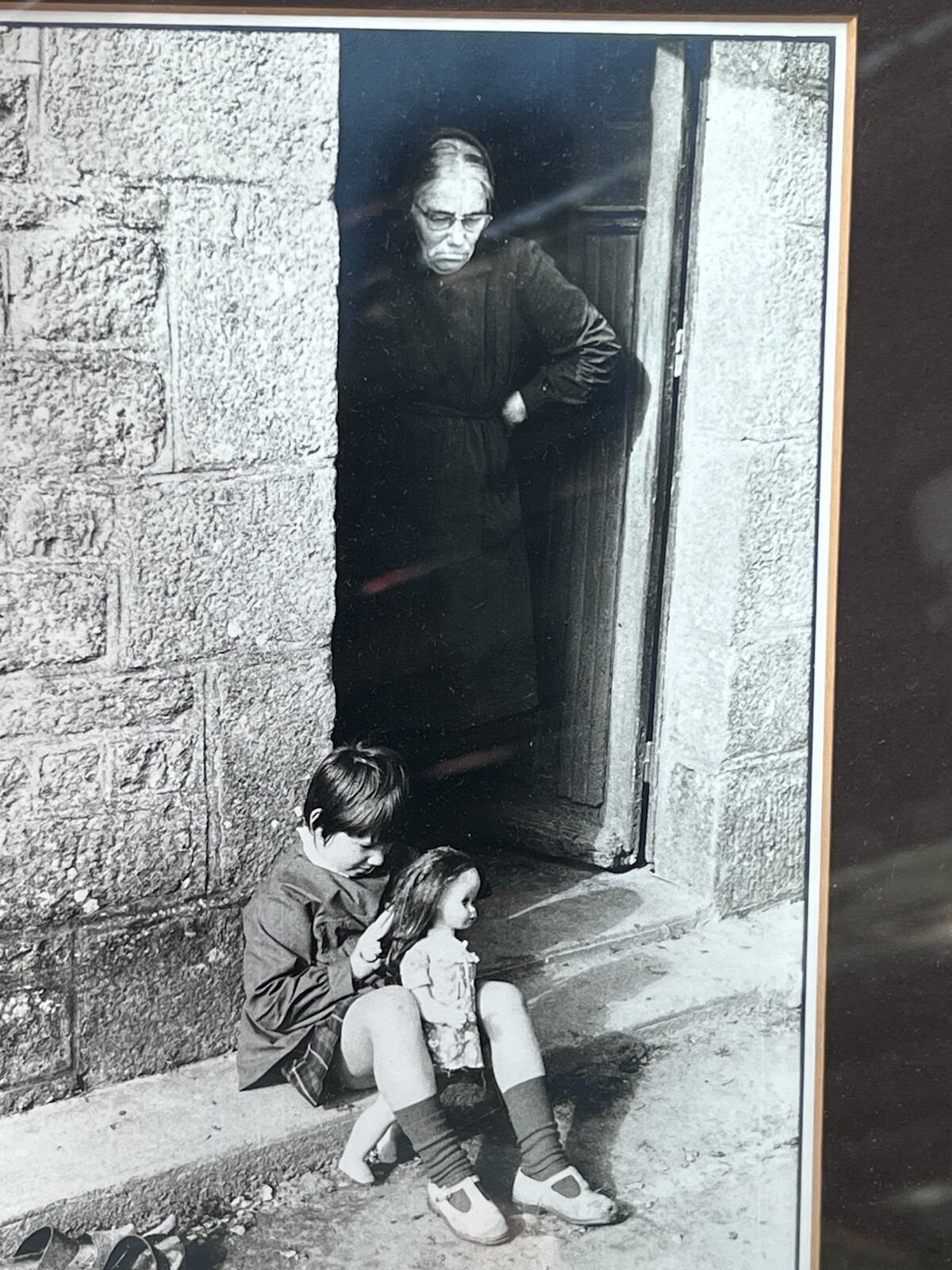 1970s Robert Gordon Older Woman Watching Young Girl Doll Longboat Key Art Center