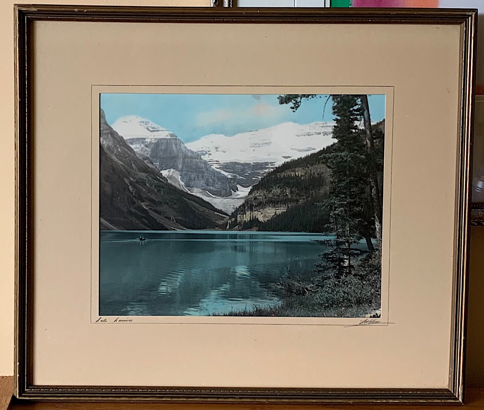 Vintage Hand Coloured/Tinted Photograph Lake Louise Alberta by George Noble