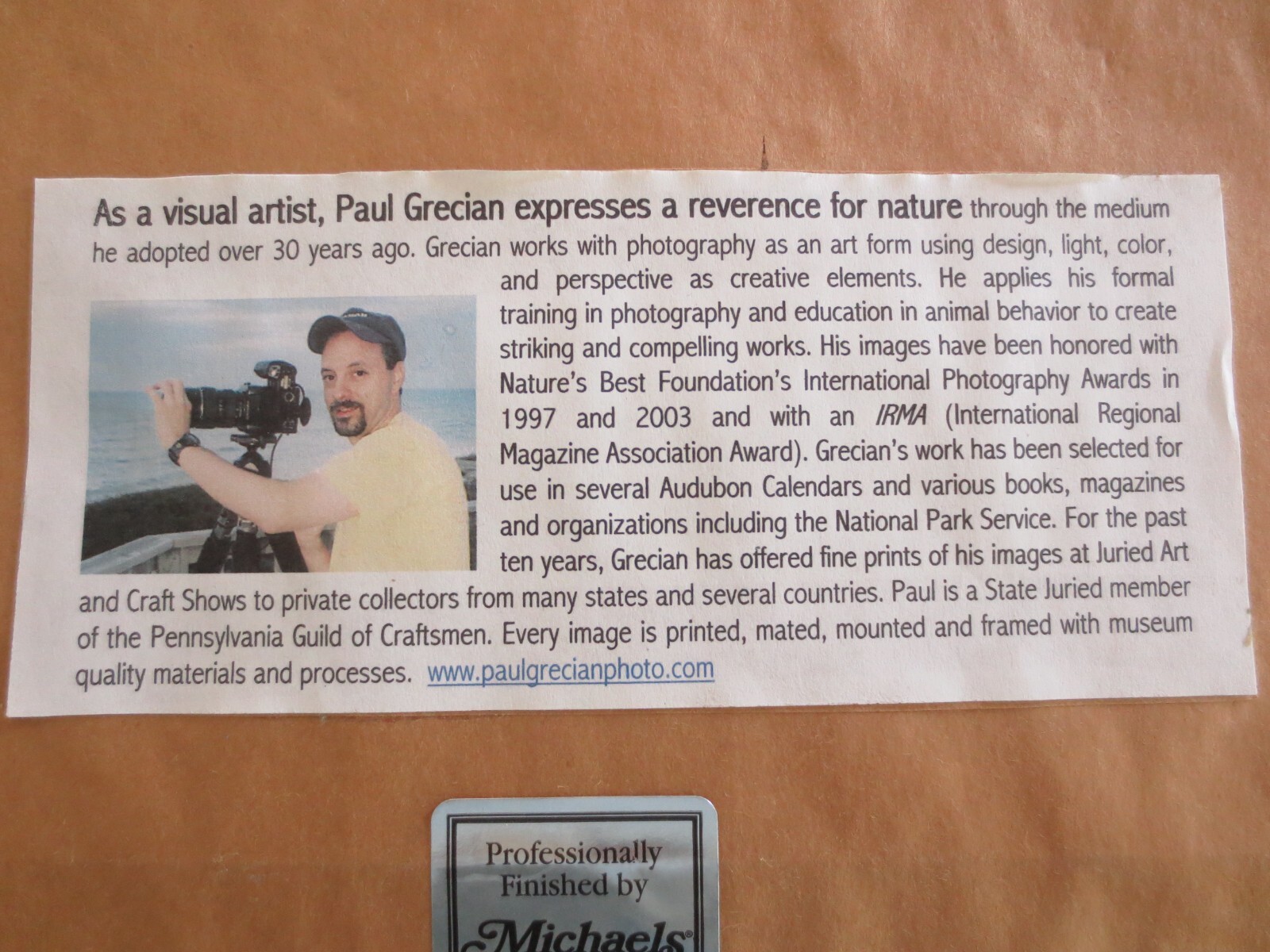 SIGNED Wood Framed PAUL GRECIAN BACK ROAD Art PHOTOGRAPH 42/150 – 18″ x 15″