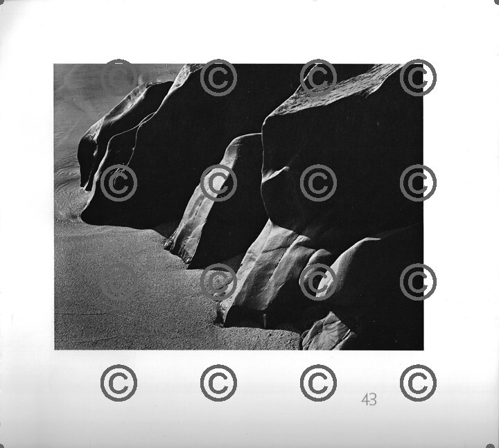 BOOK PLATE B&W Photo MORLEY BAER Tidal Rocks, Garrapata / Soberanes Cove 9X9.5″