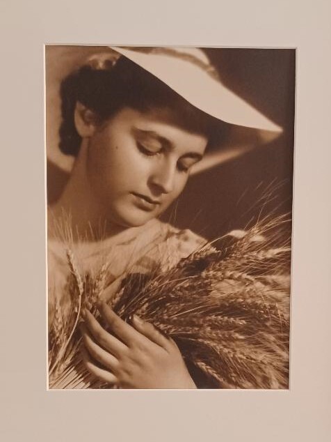 Nelly’s Photo Portrait of a Women Holding a Sheaf of Wheat C. 1930-40