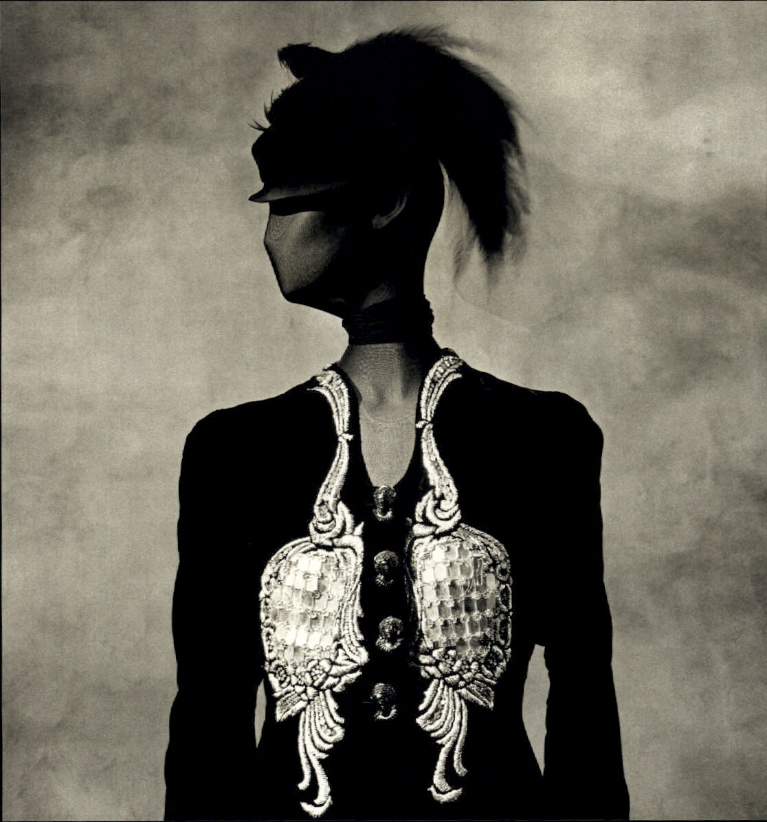 1984 Irving Penn Schiaparelli Fashion Jacket Tinsel & Glass Art Photo Engraving