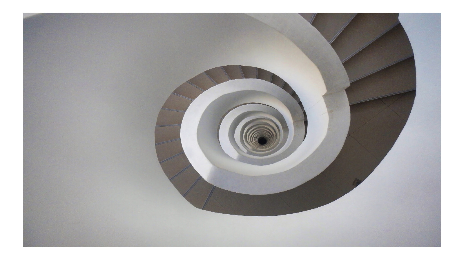 Spiral White Stairs Down, High Resolution Image, Many Formats, TV Art
