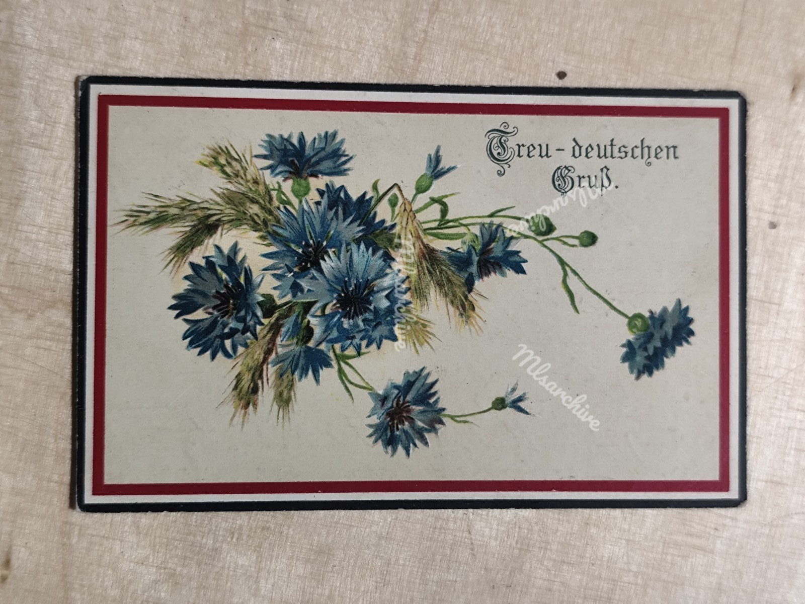 Postcard Postcard Cornflower Faithful German Greeting Patriotika WW1 F22