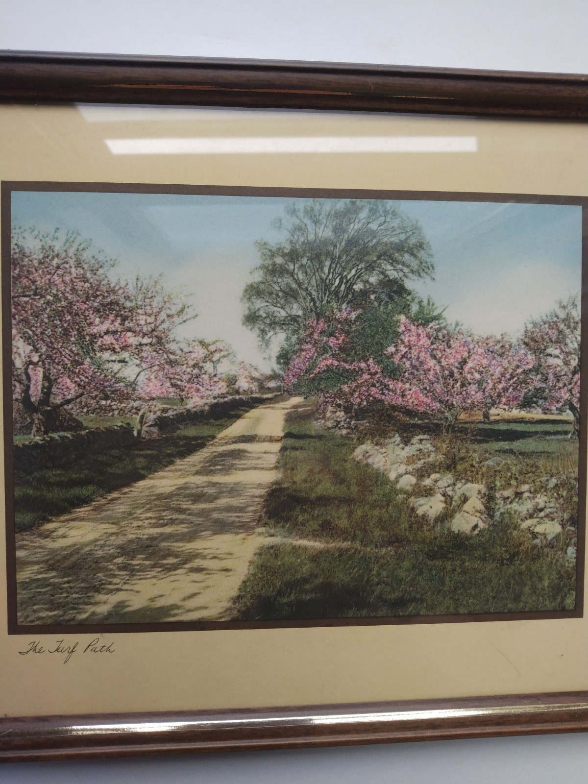 Wallace Nutting “The Turf Path” Framed Colorized Photo Titled, Not Signed
