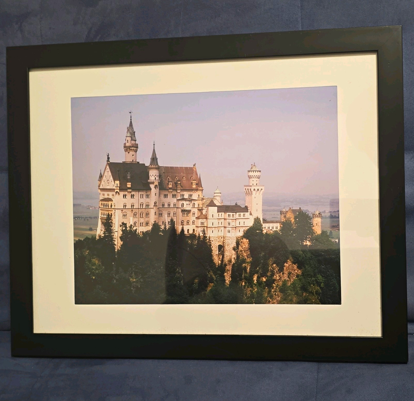 Framed & Matted Color Neuschwanstein Castle Landscape Photograph Print Wall Art