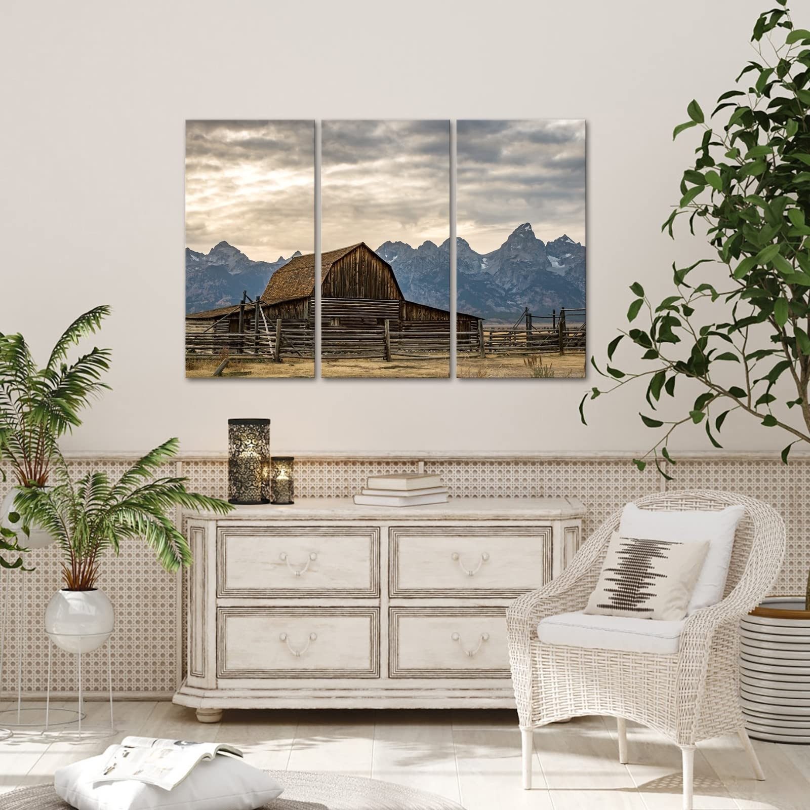 HOMEOART Country Wall Decor Farmhouse Landscape Canvas Wall Art Western Home …