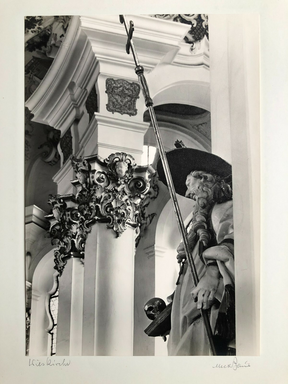 29x20cm vintage orig photo by Max Baur autographed Wieskirche photo A