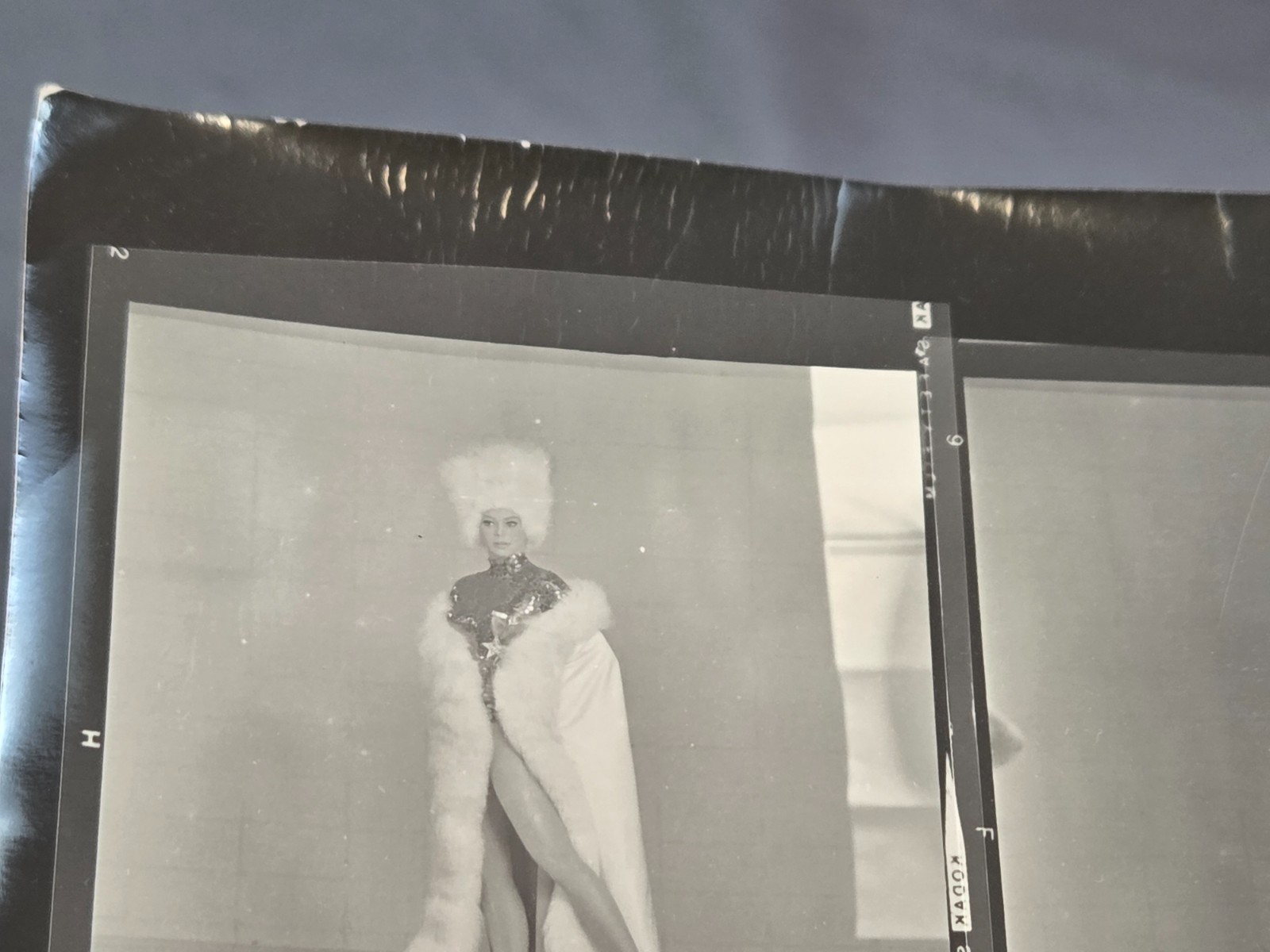 NEWLY FOUND! Hendrickson PHOTO Contact Sheet Proof JULIET PROWSE POSING FUR HAT