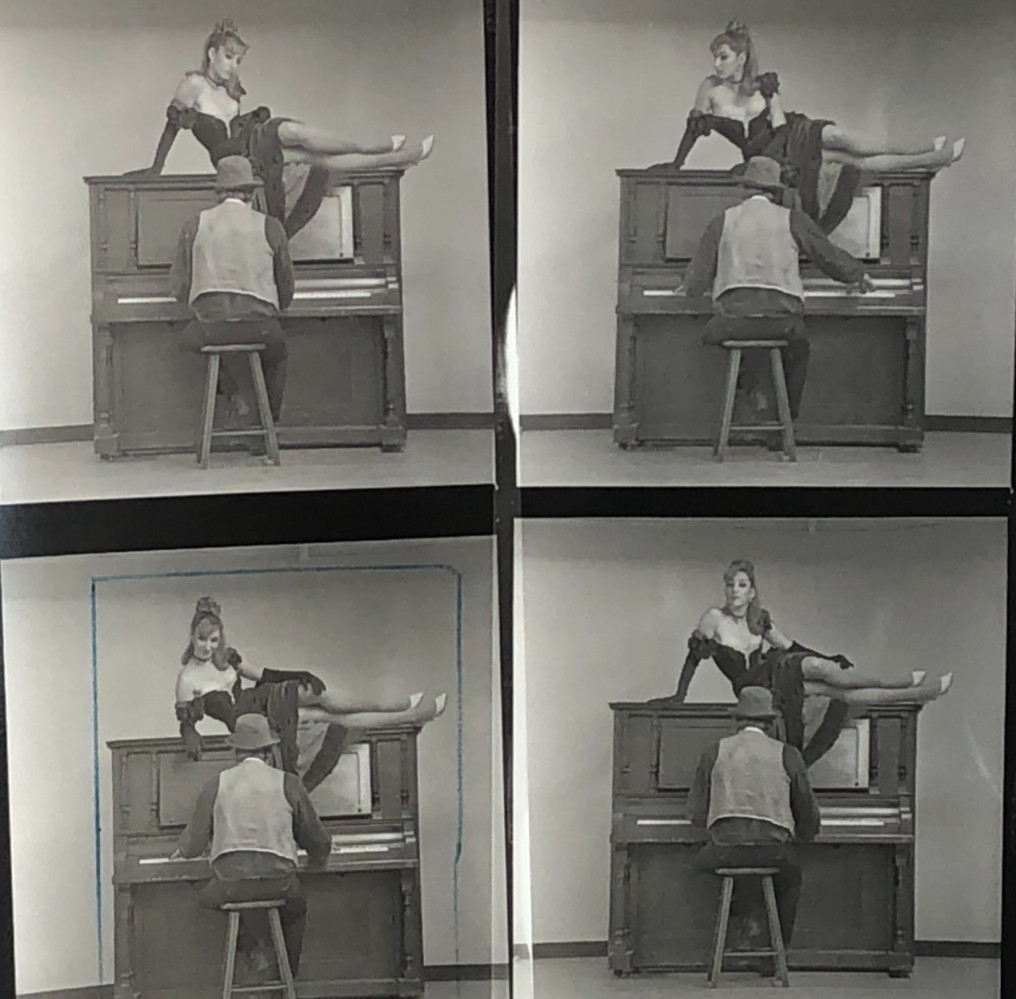 NEWLY FOUND Hendrickson PHOTO Contact Sheet Proof & Negatives SEXY LADY on PIANO