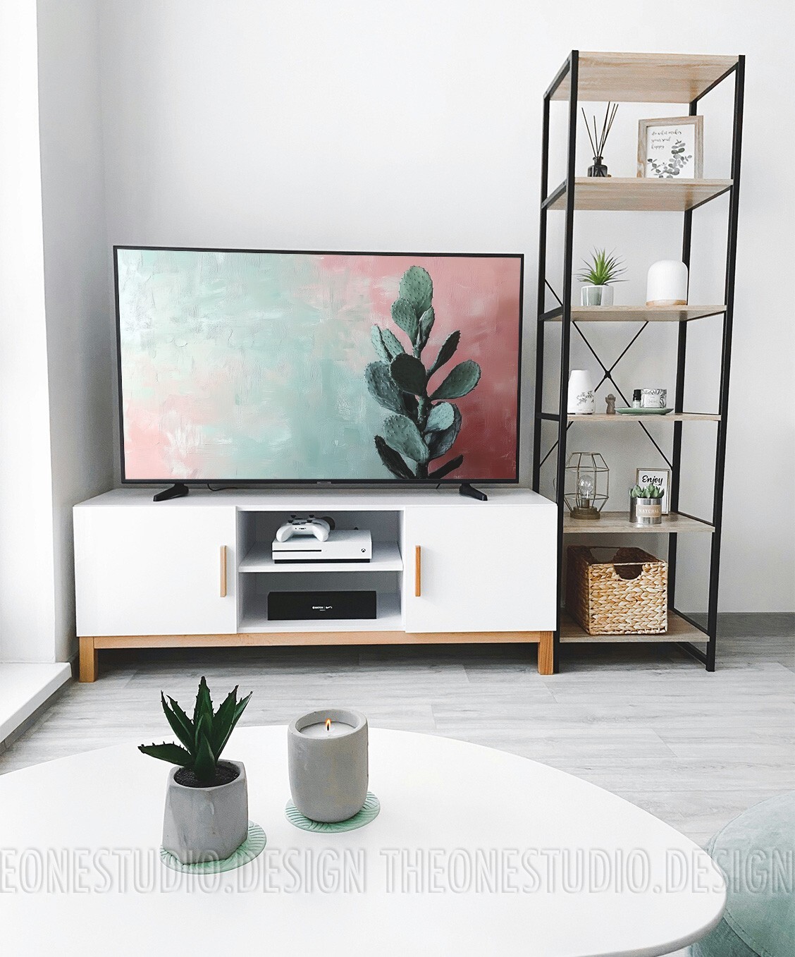 Digital Product 4K Resolution TV Desktop Wallpaper Cactus Roses Abstract