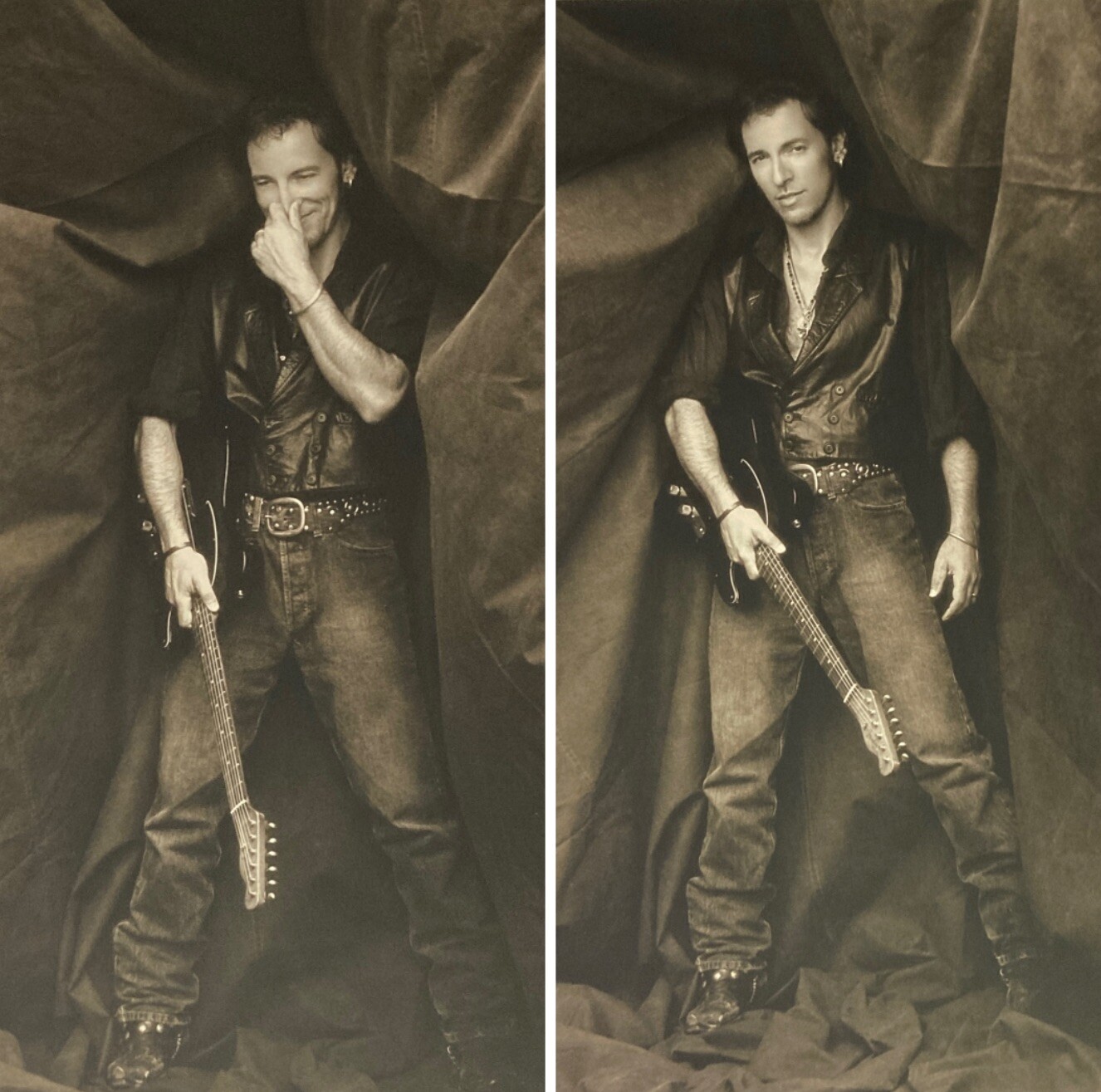 1992 Set Of TWO BRUCE SPRINGSTEEN Photogravure Herb Ritts matted