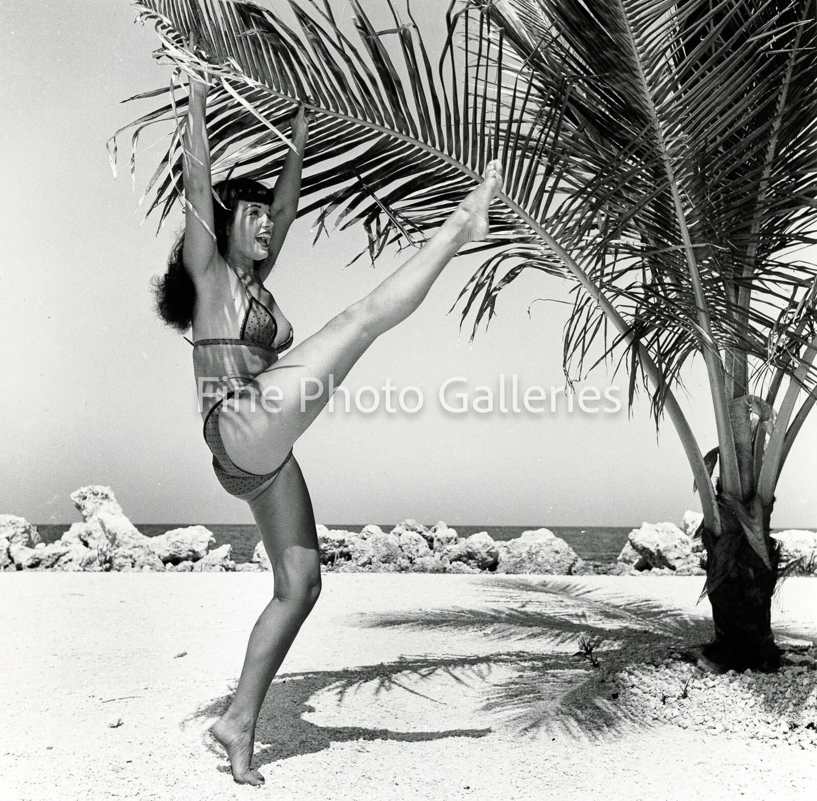 1954 Vintage BETTIE PAGE By BUNNY YEAGER Key West Original Stamped Silver Photo