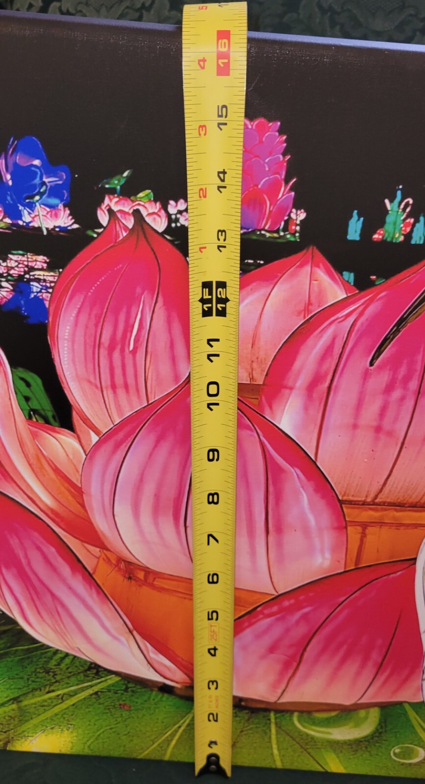 Crane & Lotus Flower Chinese Lantern Festival, 16×20 Canvas Photo Signed Ltd