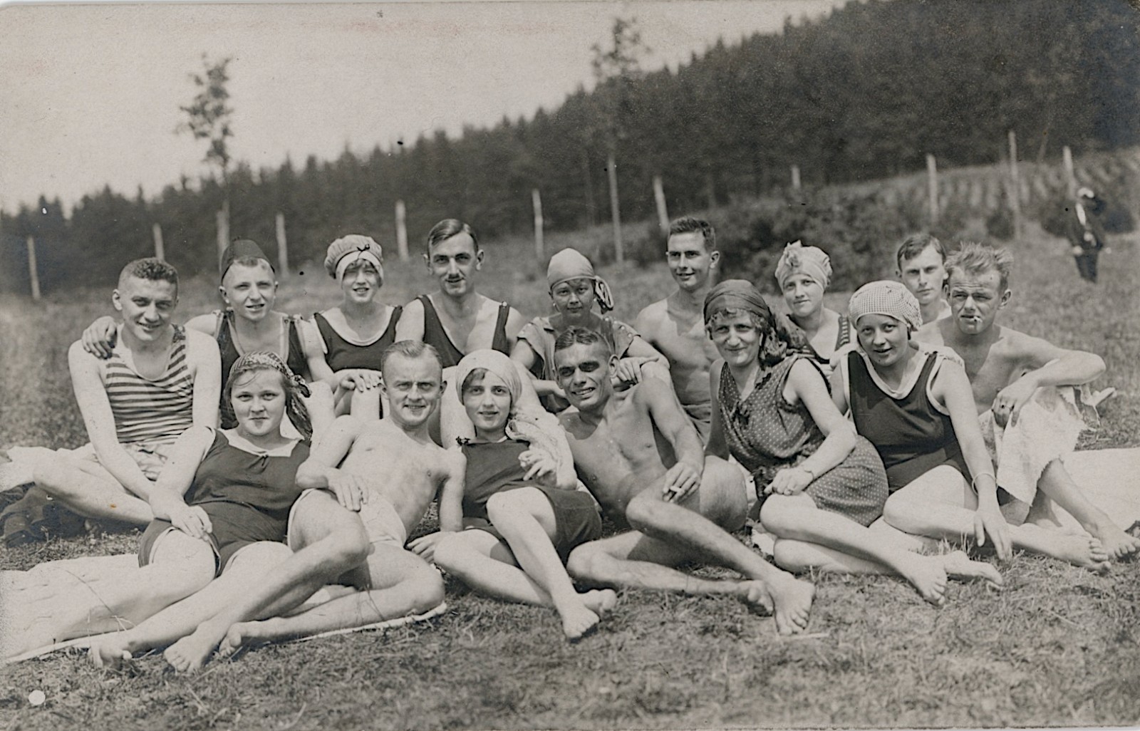 Bathing Swimwear Men Women Casual Youth Group Vintage Circa 1920