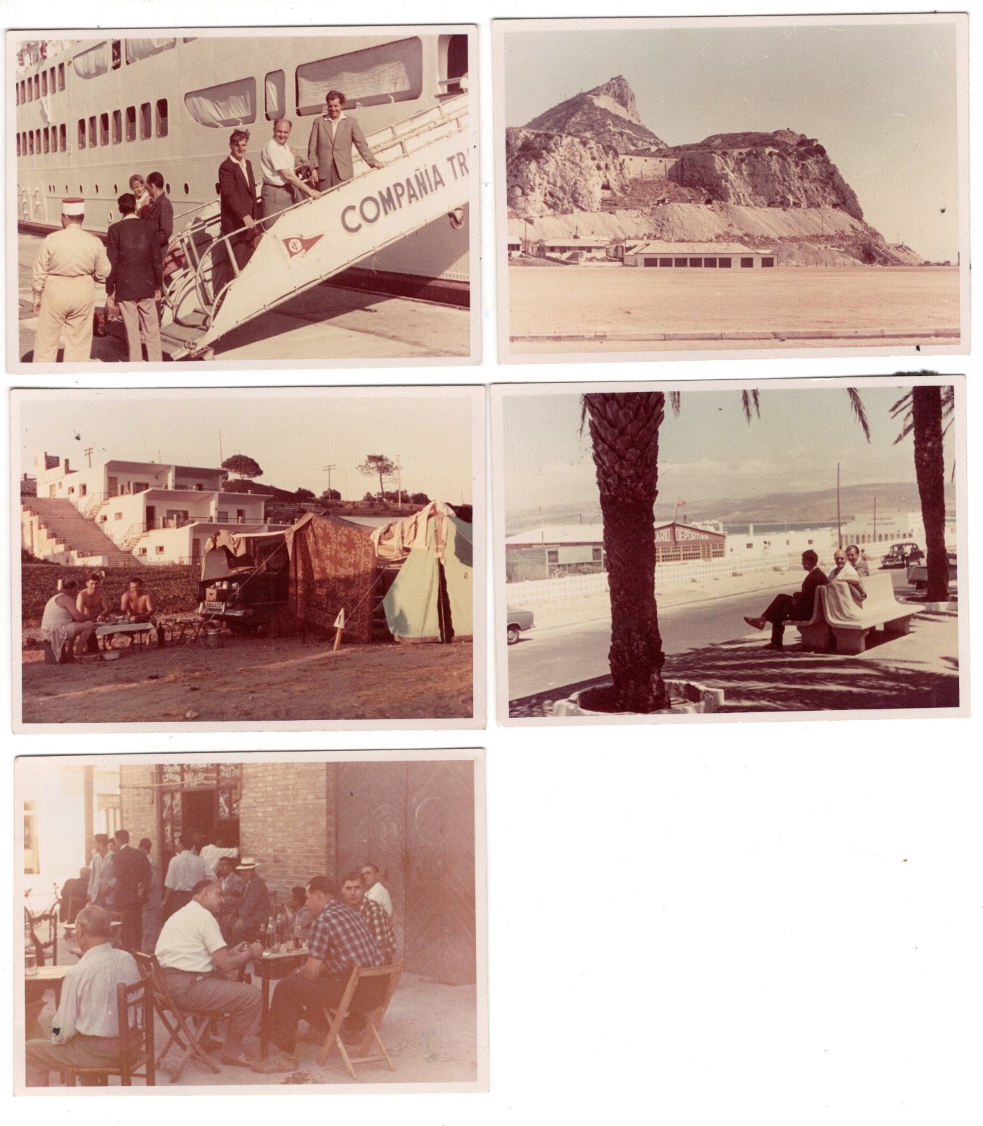 Photograph 5 Old Colour Photos 1960s Spain Gibraltar Ferry Camping (F1117)