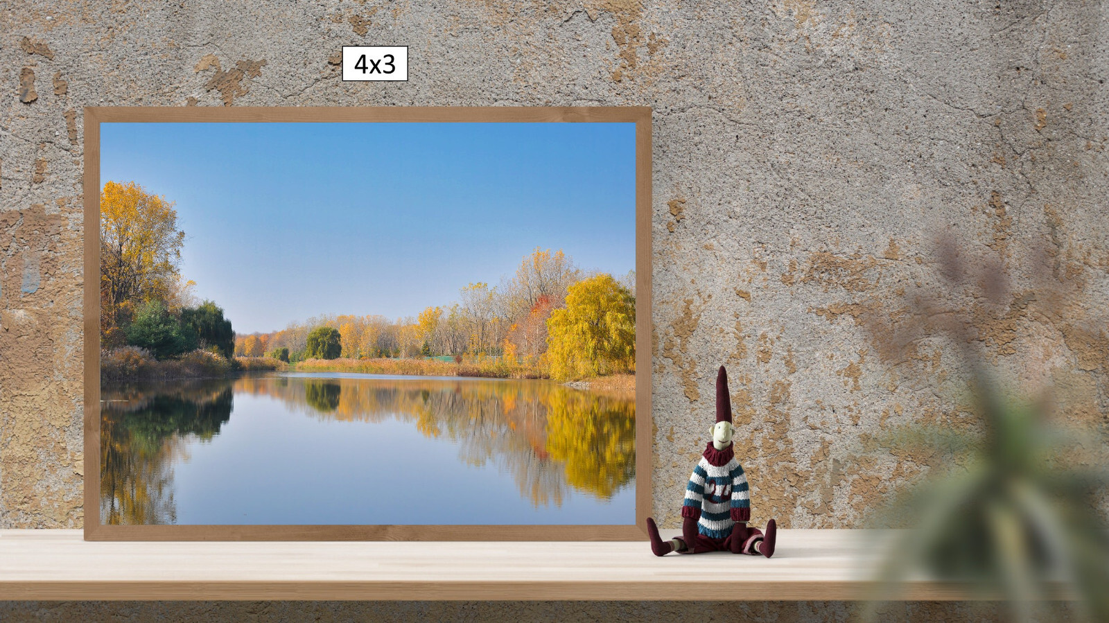 Fall Trees Water Reflection, High Resolution Image, Many Formats, TV Art