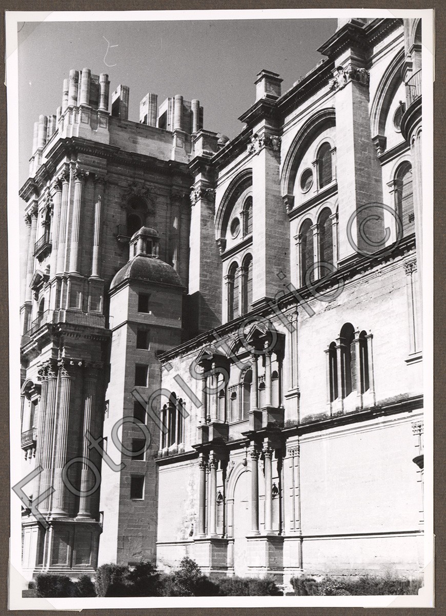 Photo Spain Malaga Cathedral La Manquita Side Facade 1950s