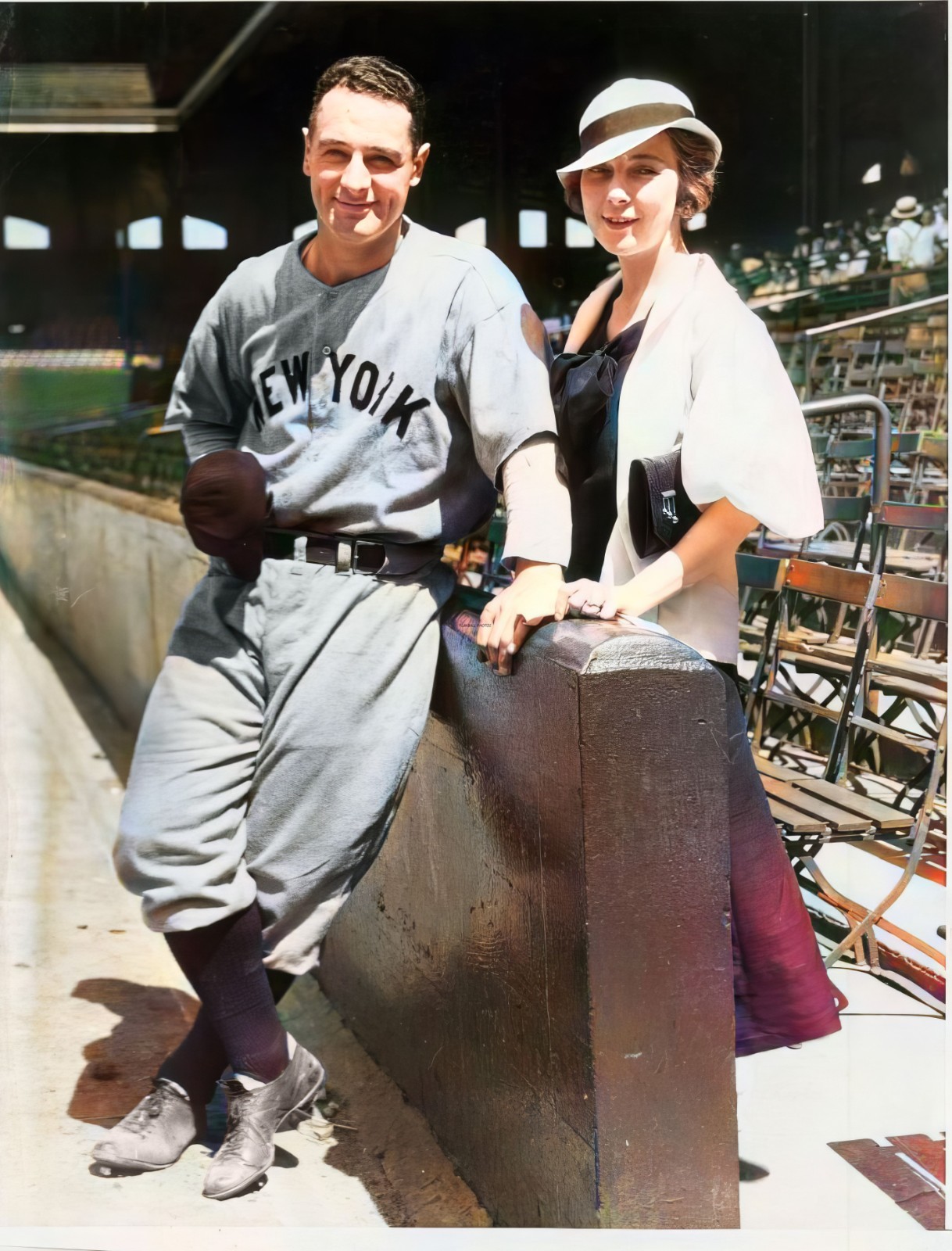 Lou Gehrig-with-wife 8×10 Colorized Print-FREE SHIPPING